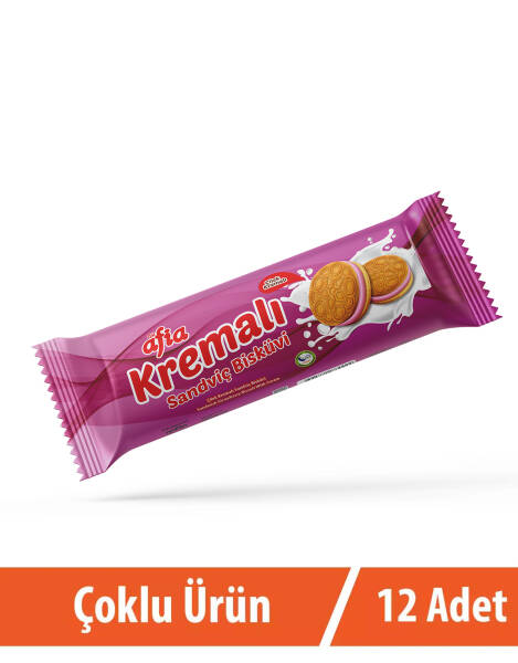 Çilek Kremalı Sandviç Bisküvi 12*60 Gr - 1