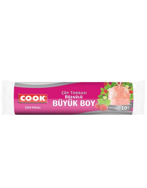 Cook Çilek Kokulu Büzgülü Çöp Torbası 65x70 Cm - 1