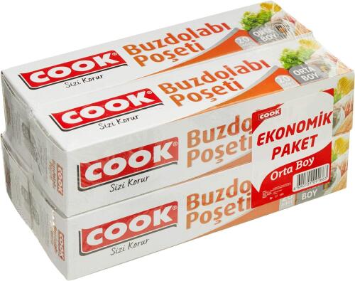 Cook Ekonomik Paket Orta Boy Buzdolabı Poşeti 24X38 Cm - Cook