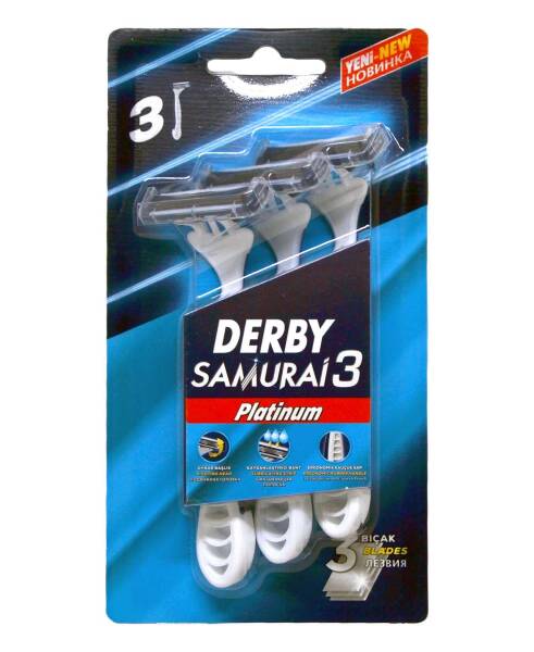 Derby 3 Bıçaklı Samurai Platinum Traş Bıçağı 3lü - 1