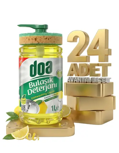 Doa Bulaşık Deterjanı Limon Süngerli 24x1000 Ml - Doa
