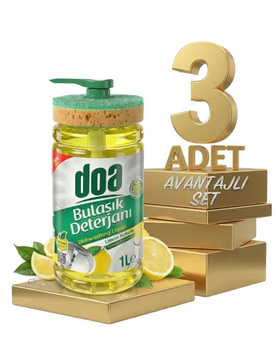 Doa Bulaşık Deterjanı Limon Süngerli 3x1000 Ml - Doa
