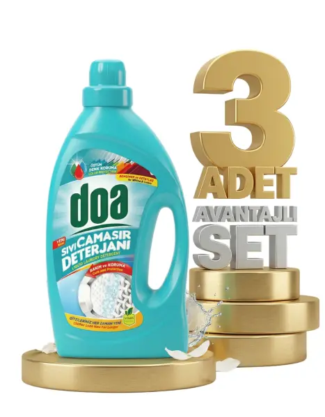 Doa Sıvı Çamaşır Detarjanı Renkli Beyaz 3x2700 Ml - 1