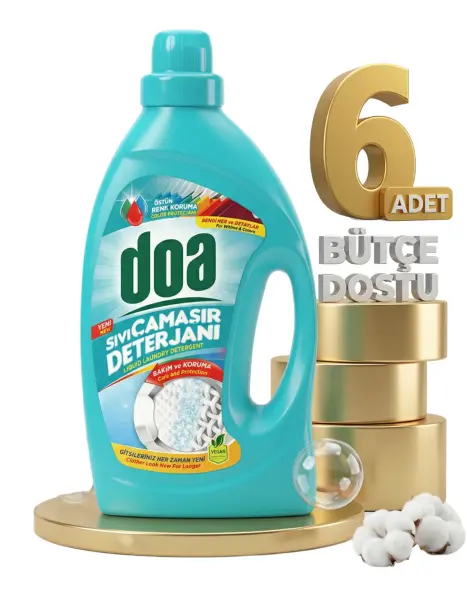 Doa Sıvı Çamaşır Detarjanı Renkli Beyaz 6x2700 Ml - 1