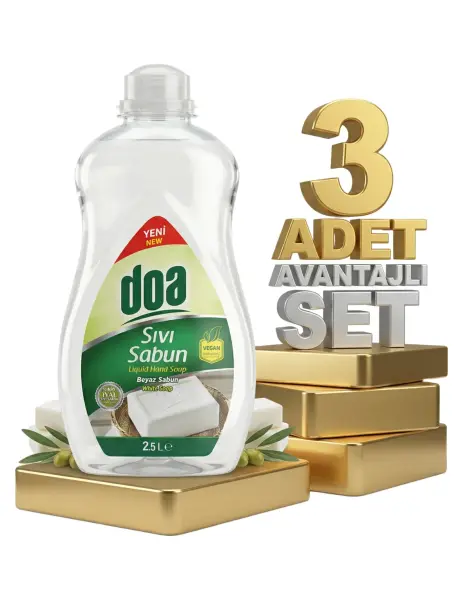 Doa Sıvı El Sabunu Beyaz Sabun 3x2500 Ml - 1
