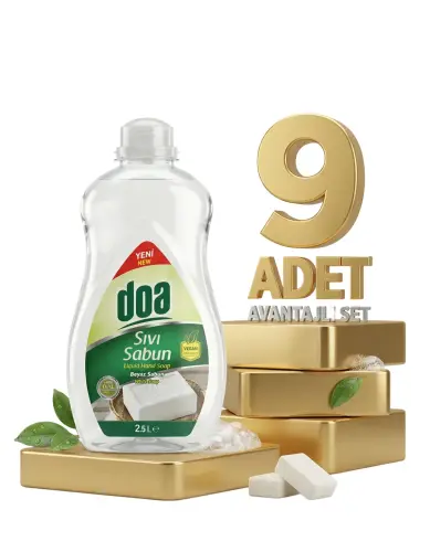 Doa Sıvı El Sabunu Beyaz Sabun 9x2500 Ml - Doa