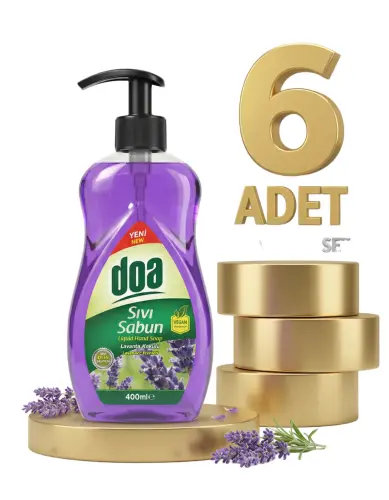 Doa Sıvı El Sabunu Lavanta Kokulu 6x400 Ml - Doa
