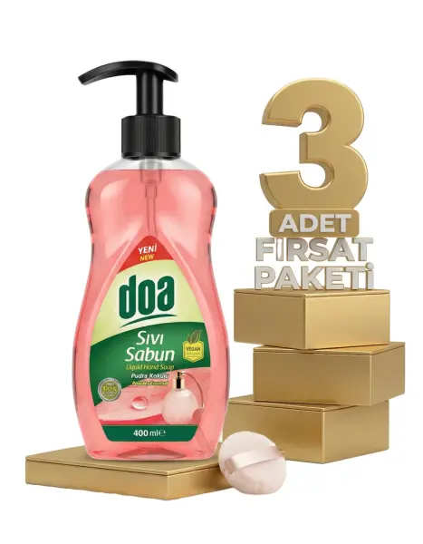 Doa Sıvı El Sabunu Pudra Kokulu 3x400 Ml - 1