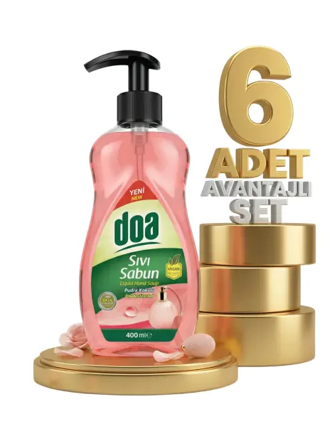 Doa Sıvı El Sabunu Pudra Kokulu 6x400 Ml - 1