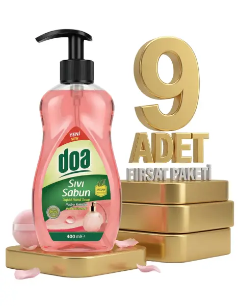 Doa Sıvı El Sabunu Pudra Kokulu 9x400 Ml - 1