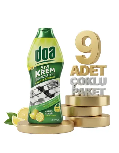 Doa Sıvı Krem Temizleyici Limon Kokulu 9x750 Ml - Doa