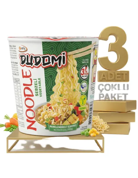 Dudomi Bardak Sebze Çeşnili Noodle 3x60 Gr - 1