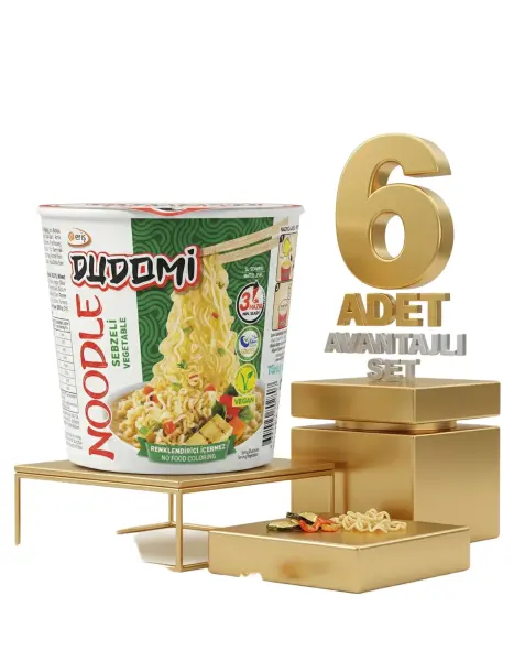 Dudomi Bardak Sebze Çeşnili Noodle 6x60 Gr - 1