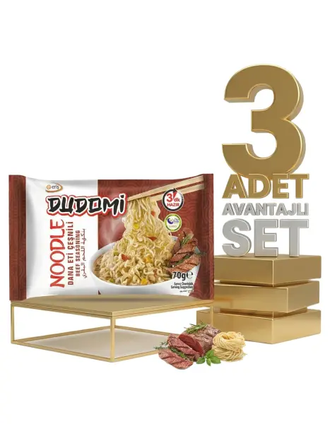 Dudomi Dana Eti Çeşnili Noodle 3x70 Gr - 1