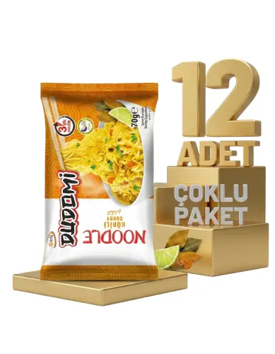 Dudomi Kore Usulü Köri Çeşnili Noodle 12x70 Gr - Dudomi