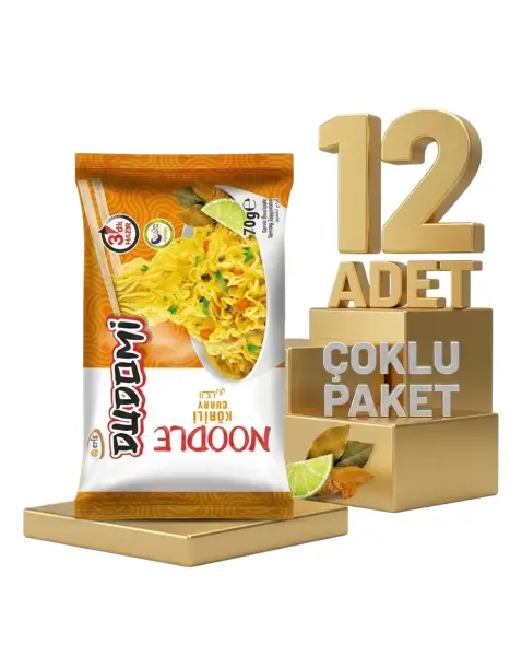 Dudomi Kore Usulü Köri Çeşnili Noodle 12x70 Gr - 1
