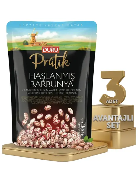 Duru Haşlanmış Barbunya 3x400 Gr - 1
