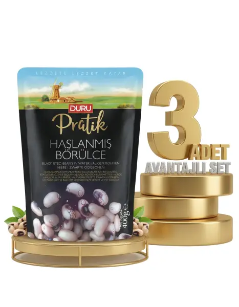 Duru Haşlanmış Börülce 3x400 Gr - 1