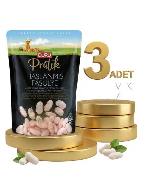 Duru Haşlanmış Fasulye 3x400 Gr - 1