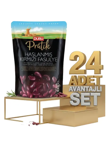 Duru Haşlanmış Kırmızı Fasulye 24x400 Gr - 1