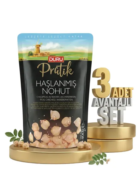 Duru Haşlanmış Nohut 3x400 Gr - 1