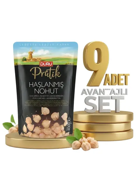 Duru Haşlanmış Nohut 9x400 Gr - 1