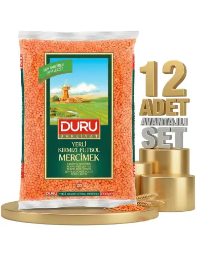 Duru Kırmızı Futbol Mercimek 12x1 Kg - Duru