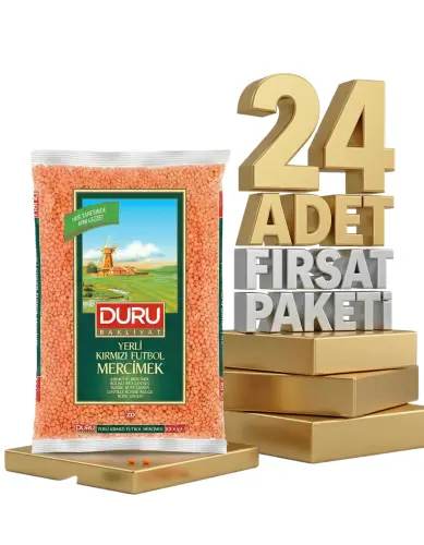 Duru Kırmızı Futbol Mercimek 24x1 Kg - Duru