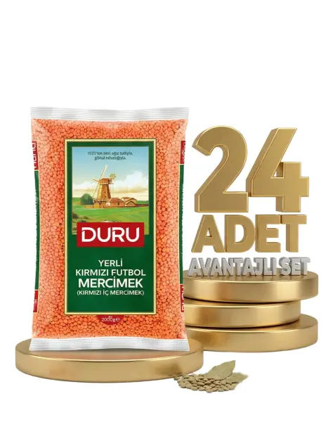 Duru Kırmızı Futbol Mercimek 24x2 Kg - 1