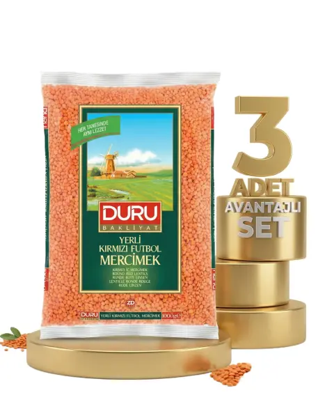 Duru Kırmızı Futbol Mercimek 3x1 Kg - 1