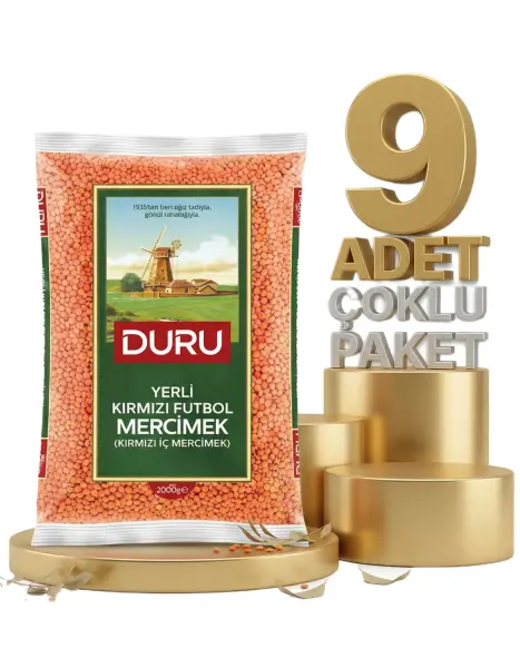 Duru Kırmızı Futbol Mercimek 9x2 Kg - 1