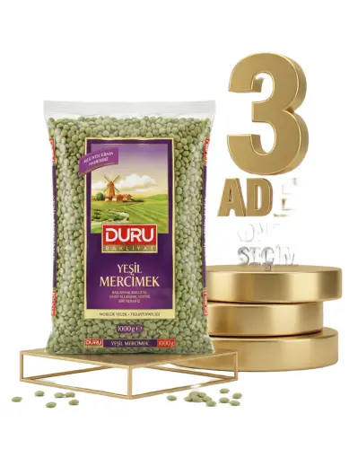 Duru Yeşil Mercimek 3x1 Kg - Duru
