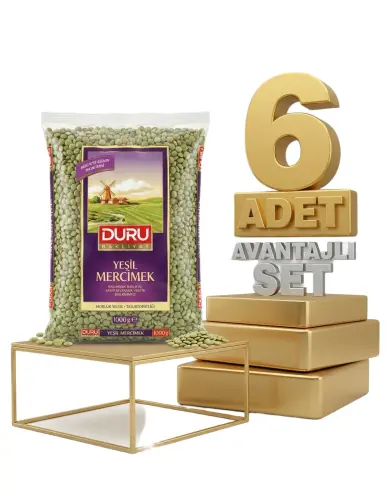 Duru Yeşil Mercimek 6x1 Kg - Duru