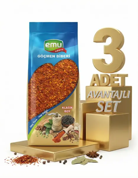 Emu Göçmen Acı Pul Biber 3x40 Gr - 1