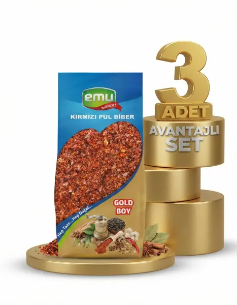 Emu Kırmızı Pul Biber 3x200 Gr - 1