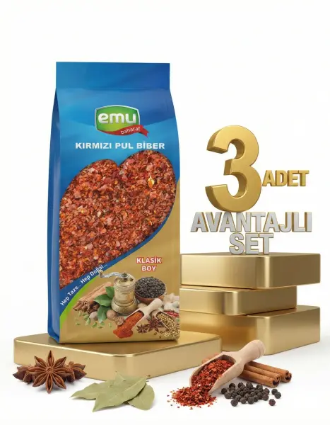 Emu Kırmızı Pul Biber 3x40 Gr - 1