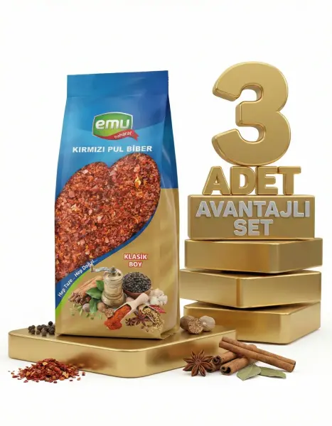 Emu Kırmızı Pul Biber 3x60 Gr - 1