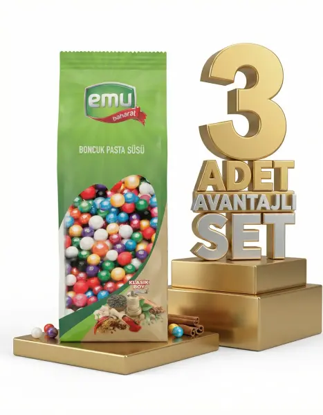 Emu Klasik Boy Boncuk Pasta Süsü 3x50 Gr - 1