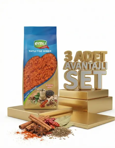 Emu Tatlı Toz Biber 3x60 Gr - 1