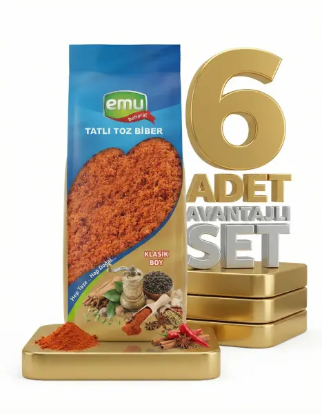 Emu Tatlı Toz Biber 6x60 Gr - 1