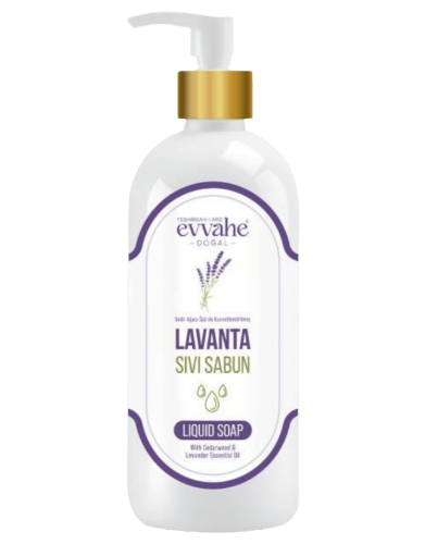 Evvahe Sedir Ağacı Özü İle Kuvvetlendirilmiş Lavanta Yağlı Bitkisel Sıvı Sabun 400 Ml - EVVAHE
