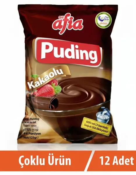 Afia Kakaolu Puding 12x125 Gr - 1