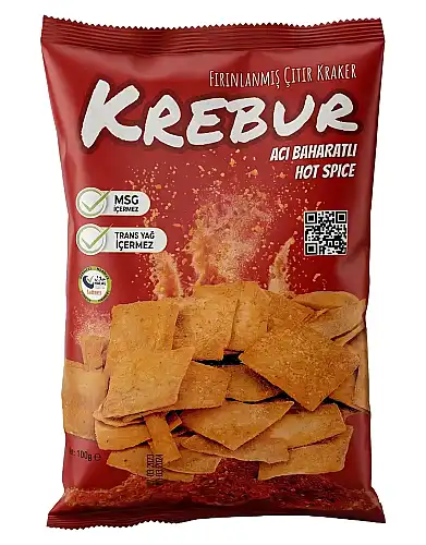 Krebur Acı Baharatlı Fırınlanmış Çıtır Kraker 100 GR - KREBUR