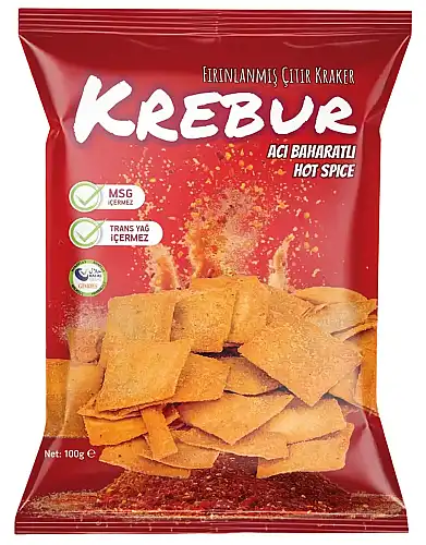 Krebur Acı Baharatlı Fırınlanmış Çıtır Kraker 100 GR - KREBUR