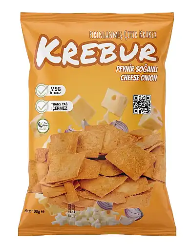 Krebur Peynir Soğanlı Fırınlanmış Çıtır Kraker 100 GR - KREBUR