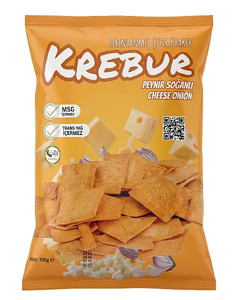 Krebur Peynir Soğanlı Fırınlanmış Çıtır Kraker 100 GR - 1