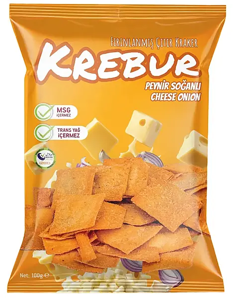 Krebur Peynir Soğanlı Fırınlanmış Çıtır Kraker 100 GR - 1