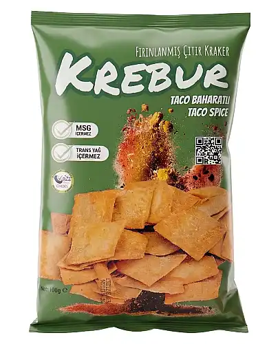 Krebur Taco Baharatlı Fırınlanmış Çıtır Kraker 100 GR - KREBUR