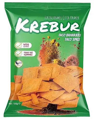 Krebur Taco Baharatlı Fırınlanmış Çıtır Kraker 100 GR - KREBUR