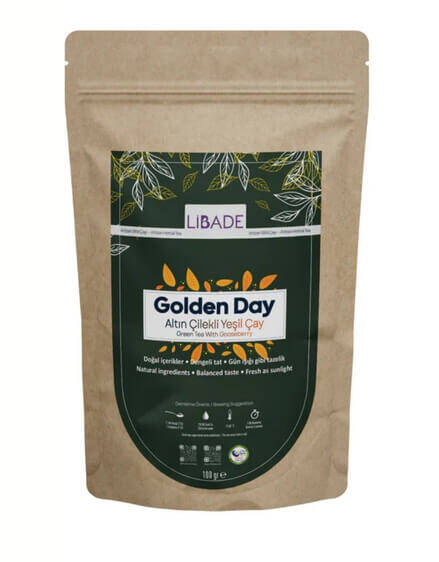 Libade Altın Çilekli Yeşil Çay 100 Gr - 1